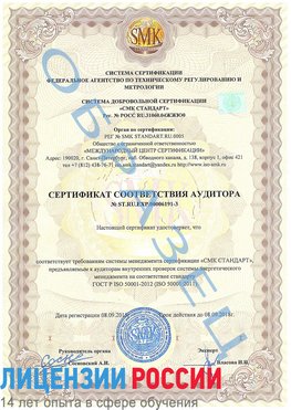 Образец сертификата соответствия аудитора №ST.RU.EXP.00006191-3 Красноуфимск Сертификат ISO 50001