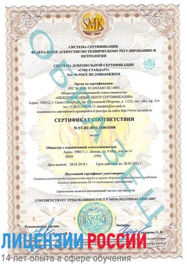 Образец сертификата соответствия Красноуфимск Сертификат OHSAS 18001